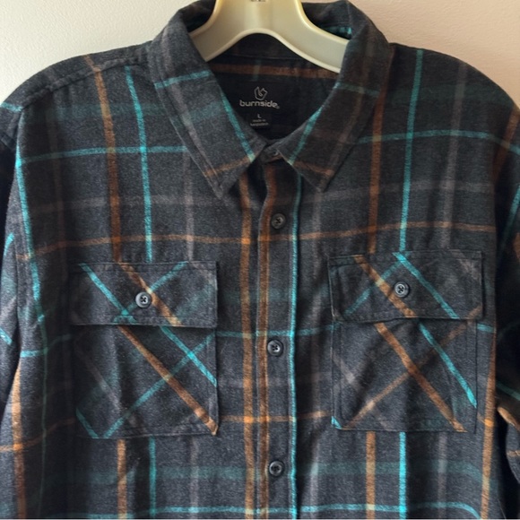 Men’s BURNSIDE lightweight button-up shirt L - Picture 9 of 9